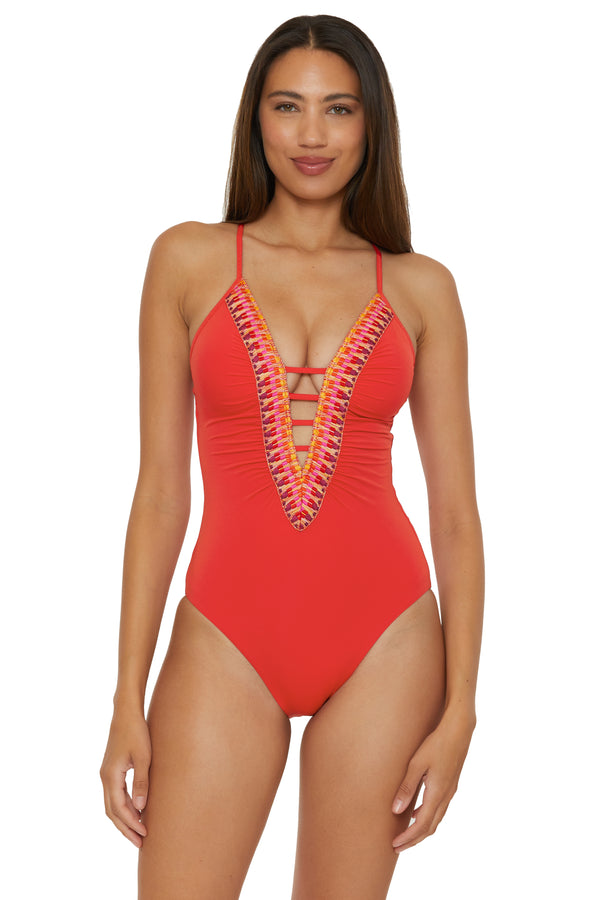 Becca By Rebecca Virtue FIESTA PLUNGE 1PC FIRE