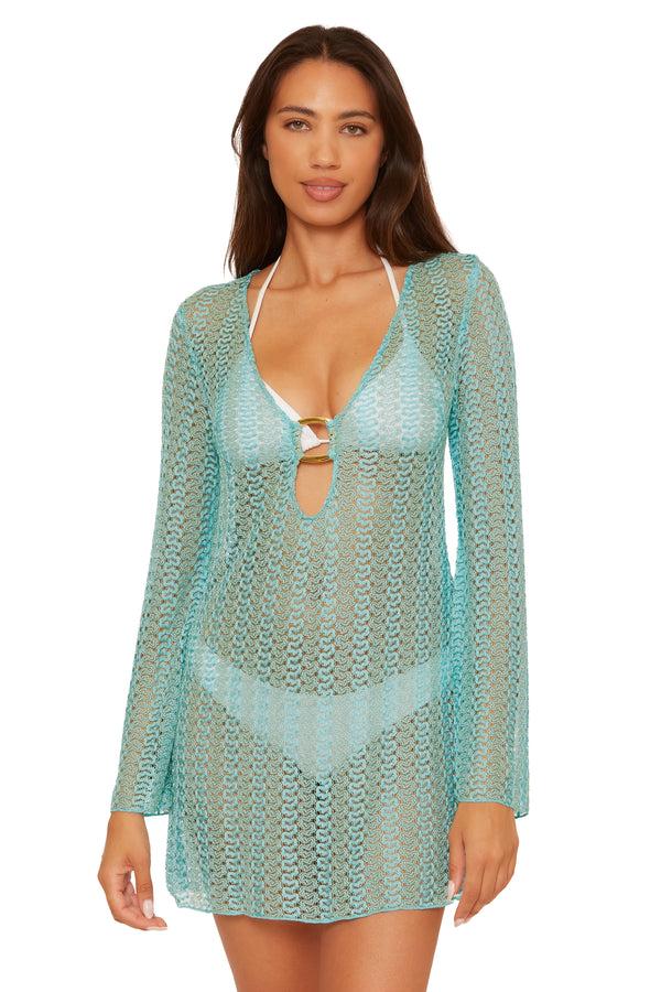 Becca By Rebecca Virtue GOLDEN CROCHET TUNIC OASIS