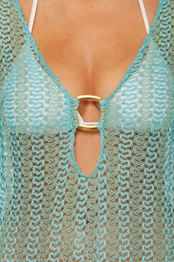 Becca By Rebecca Virtue GOLDEN CROCHET TUNIC OASIS