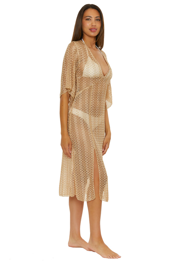 Becca By Rebecca Virtue GOLDEN MESH COVER-UP GOLD