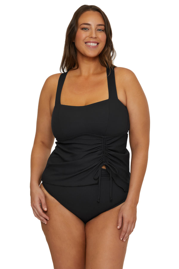 Becca By Rebecca Virtue MODERN EDGE TANKINI BLACK