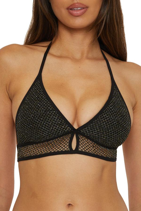 Becca By Rebecca Virtue NETWORK HALTER TOP BLACK