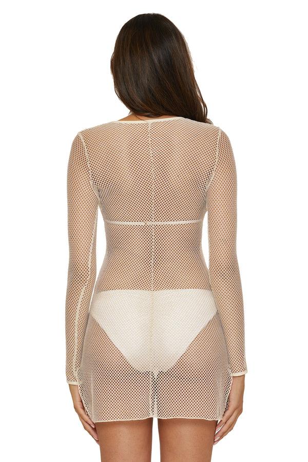 Becca By Rebecca Virtue NETWORK SCOOP DRESS ECRU