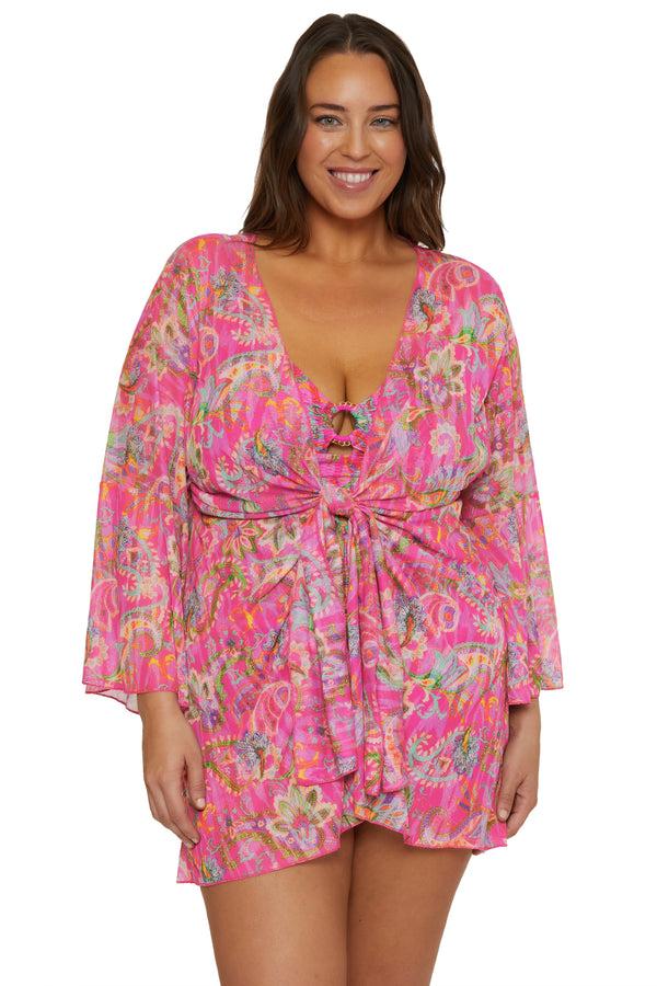 Becca By Rebecca Virtue POLYNESIA OPEN TUNIC MULTI