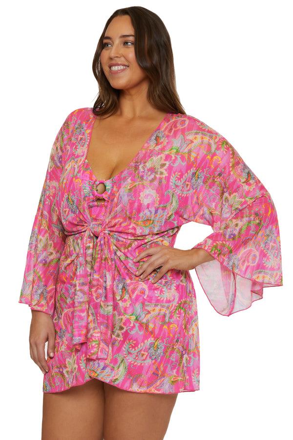 Becca By Rebecca Virtue POLYNESIA OPEN TUNIC MULTI