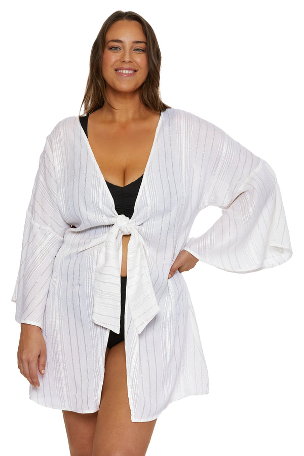 Becca By Rebecca Virtue RADIANCE OPEN TUNIC WHITE