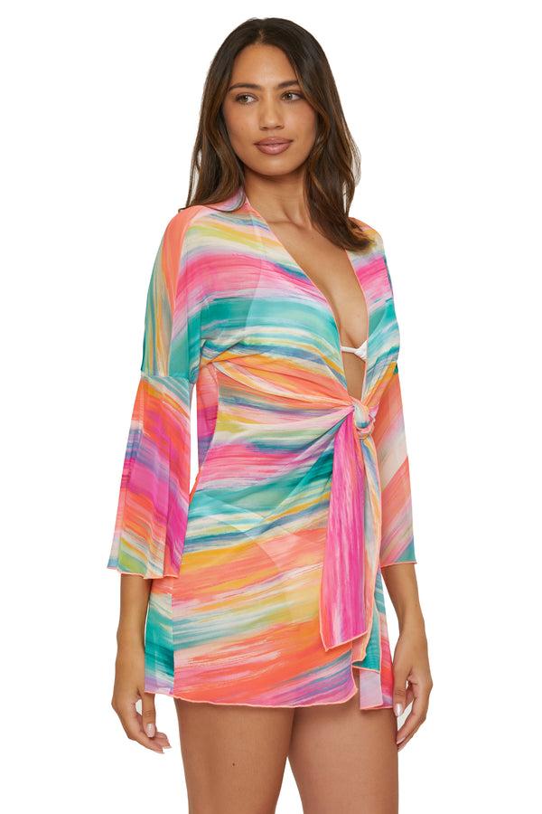 Becca By Rebecca Virtue VERANO MESH COVER-UP MULTI