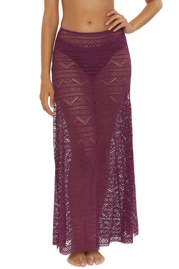 Becca By Rebecca Virtue COLOR PLAY MAXI SKIRT AUBERGINE