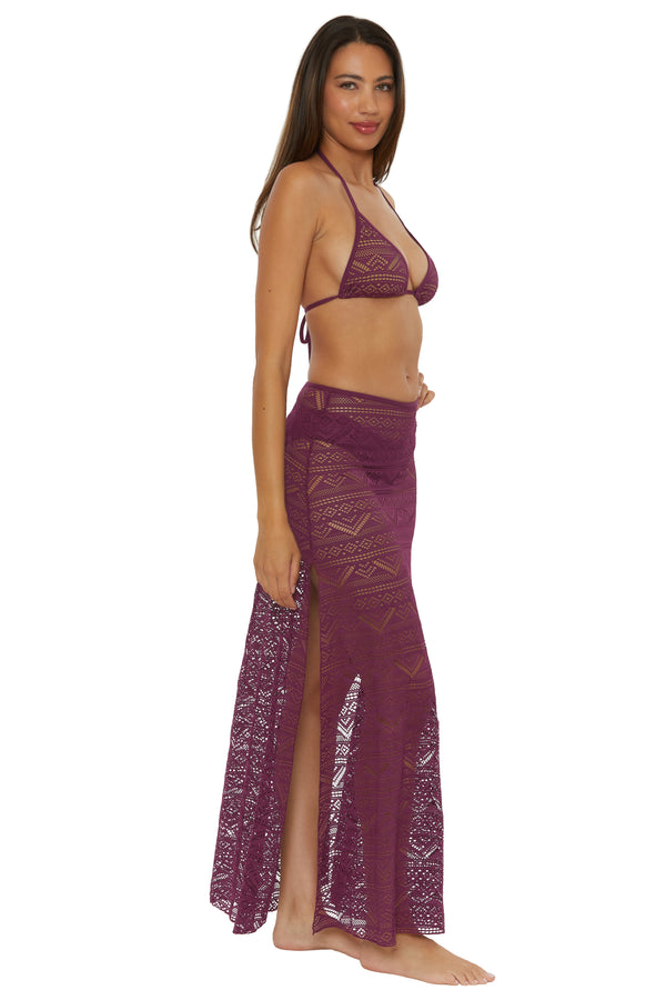 Becca By Rebecca Virtue COLOR PLAY MAXI SKIRT AUBERGINE