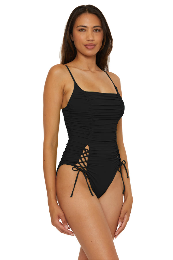 Becca By Rebecca Virtue COLORCODE SHIRRED 1PC BLACK