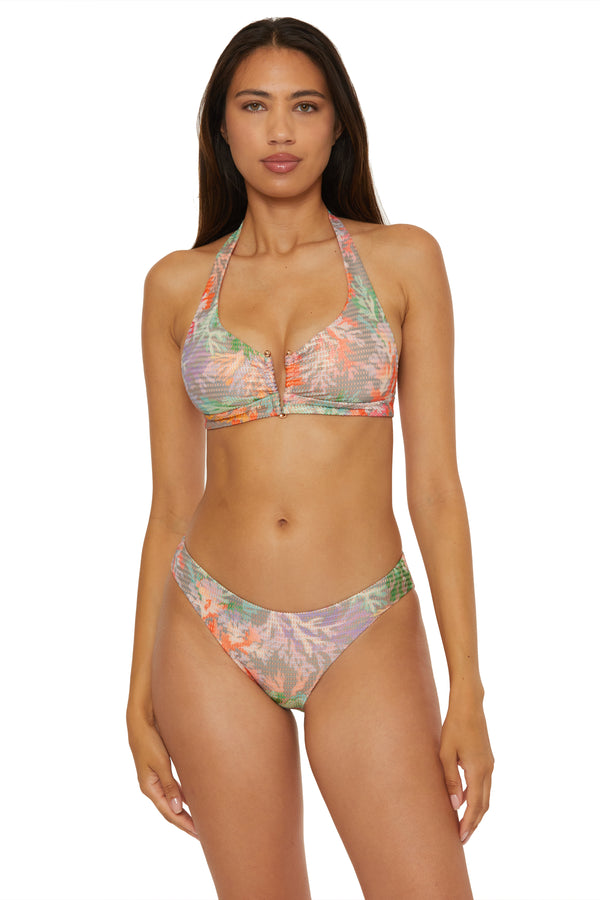 Becca By Rebecca Virtue CORAL REEF HALTER TOP MULTI