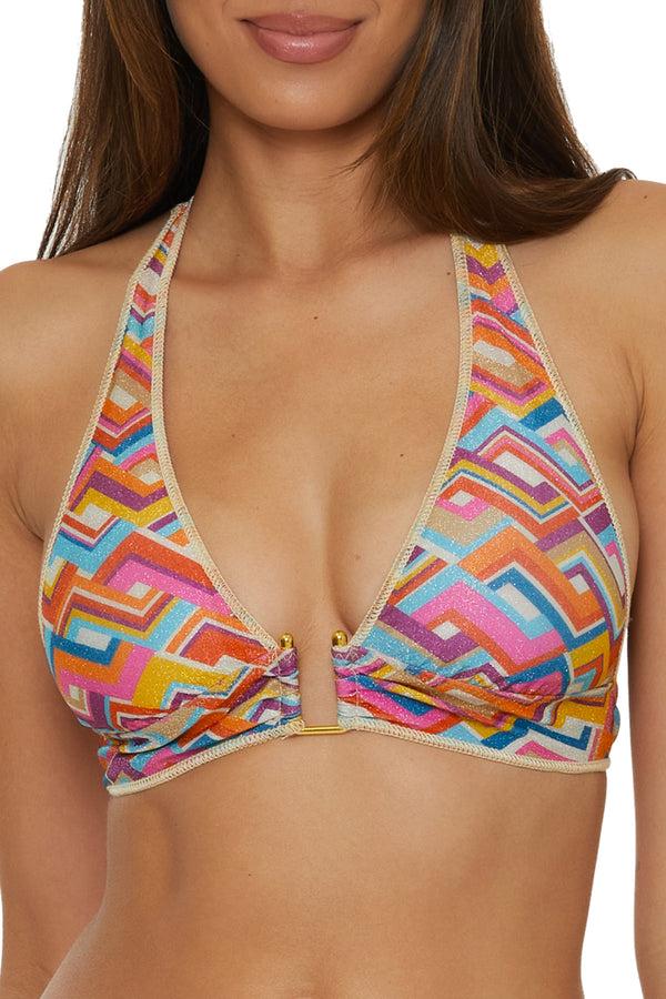 Becca By Rebecca Virtue LAS PALMAS HALTER TOP MULTI