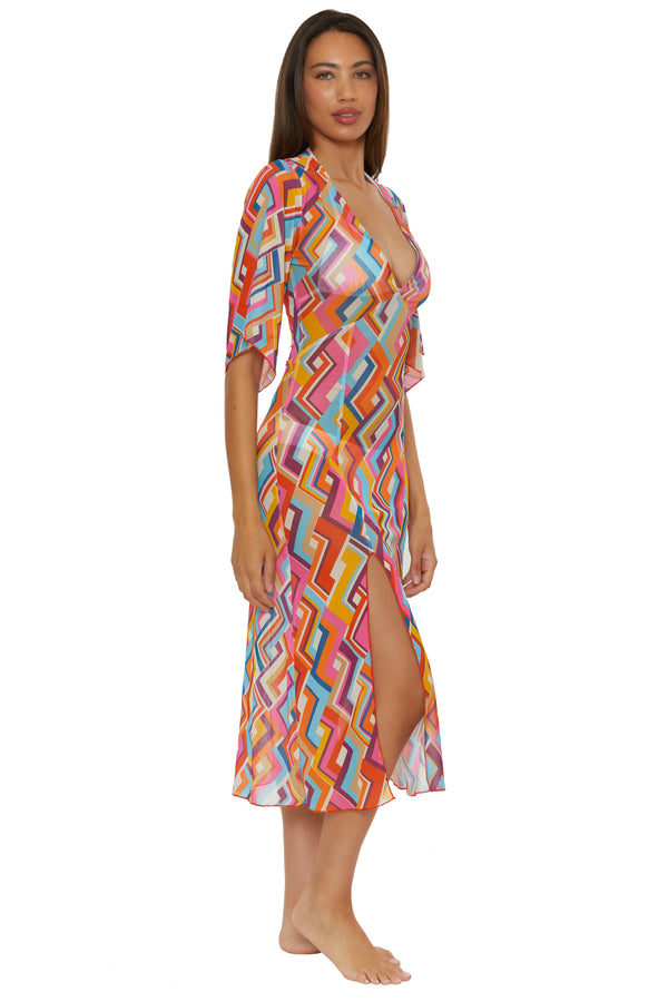 Becca By Rebecca Virtue LAS PALMAS MESH DRESS MULTI