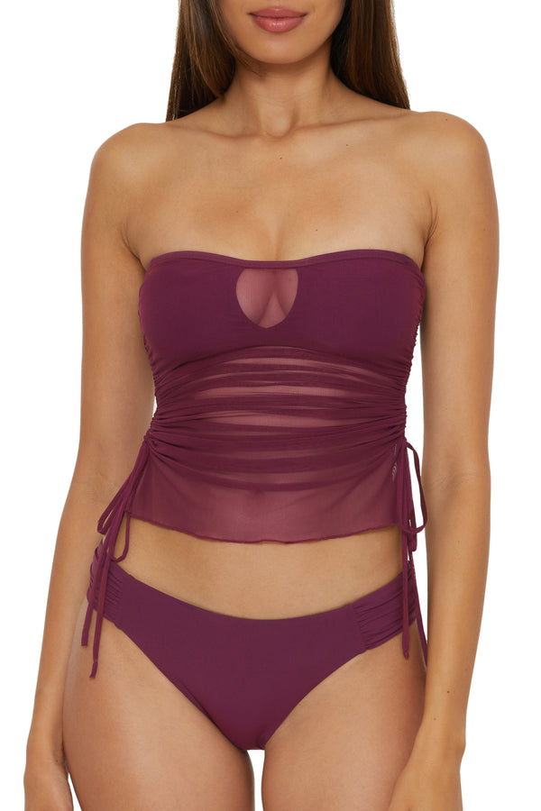 Becca By Rebecca Virtue MUSE BANDEAU TANKINI AUBERGINE