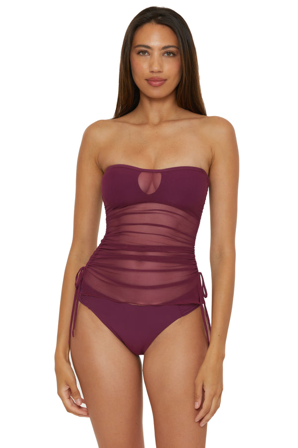 Becca By Rebecca Virtue MUSE BANDEAU TANKINI AUBERGINE