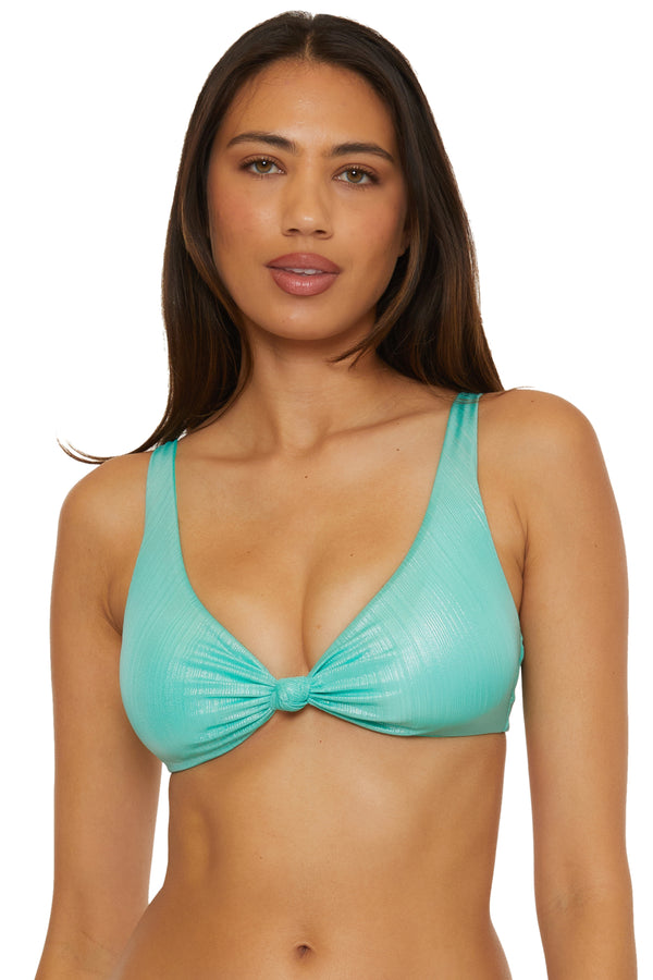 Becca By Rebecca Virtue ORIGAMI KNOT BRALETTE AQUA SEA