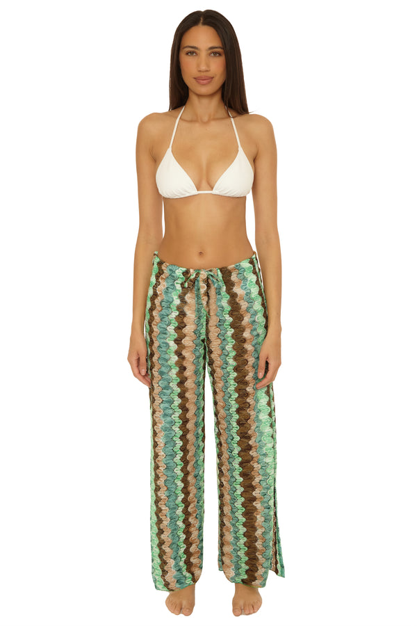Becca By Rebecca Virtue PARADISE CROCHET PANT GRASS MULTI