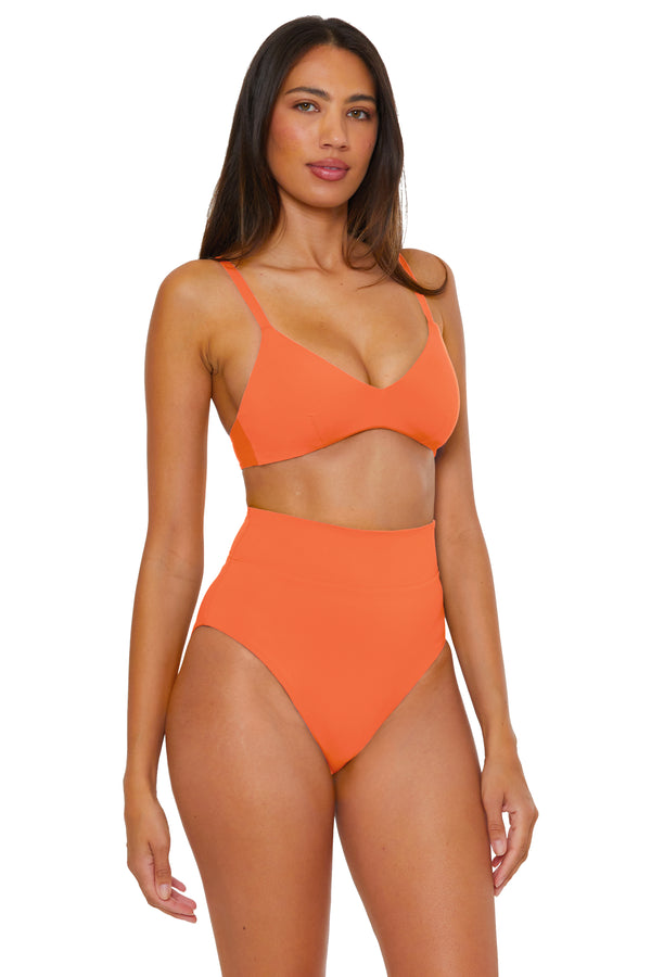 Becca By Rebecca Virtue REVERSIBLE HI-WAIST PUNCH/CORAL ROSE