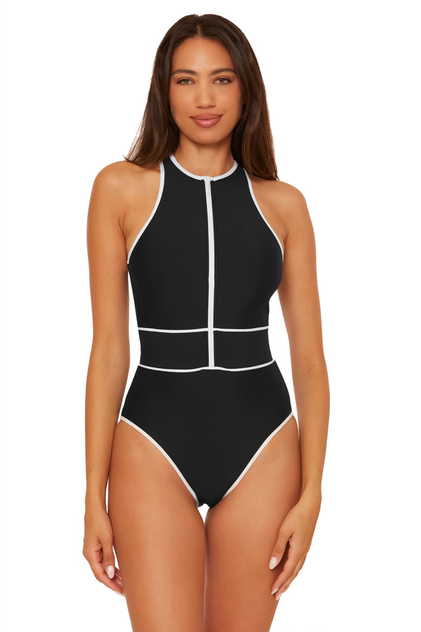 Becca By Rebecca Virtue SPORT MODE 1PC ZIP-UP BLACK