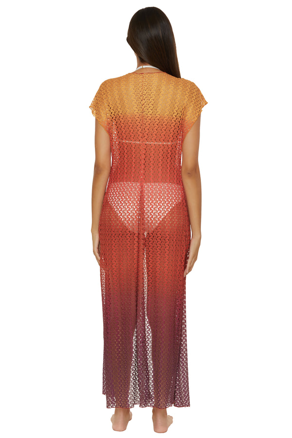 Becca By Rebecca Virtue SUNSET OMBRE ROBE FIRE/AUBERGINE