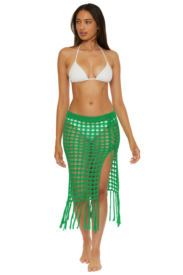 Becca By Rebecca Virtue VENICA CROCHET SKIRT EMERALD
