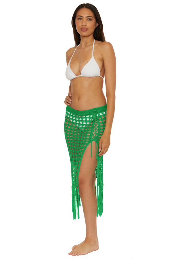 Becca By Rebecca Virtue VENICA CROCHET SKIRT EMERALD