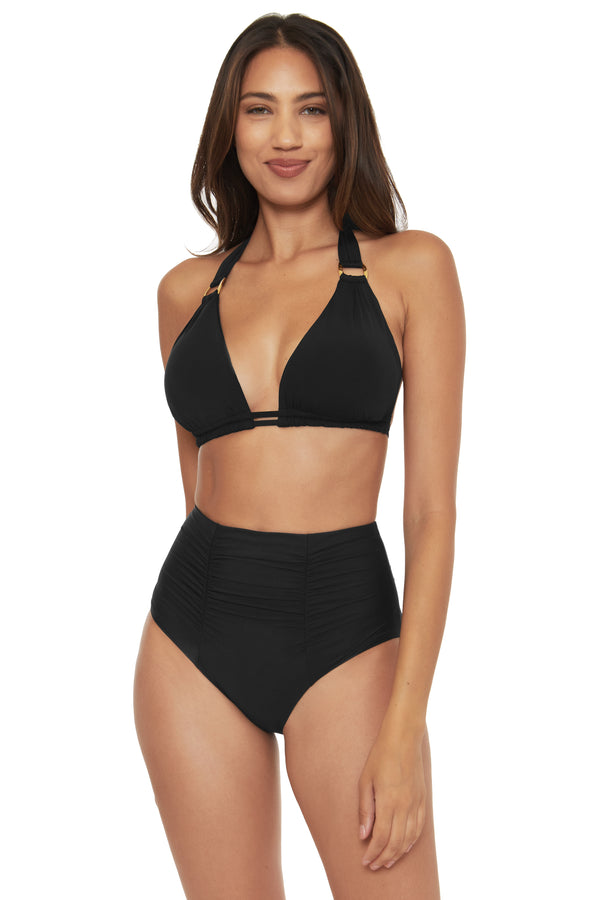 becca by rebecca virtue VINTAGE HI-WAIST PANT BLACK