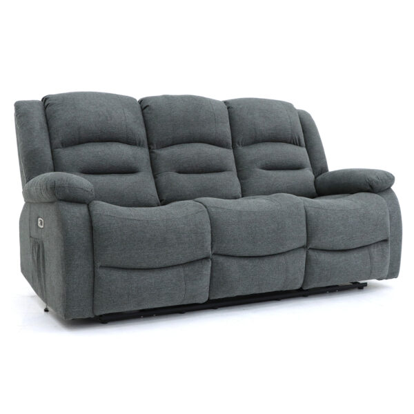 bedworld Alva Graphite Recliner 3 Seater Sofa