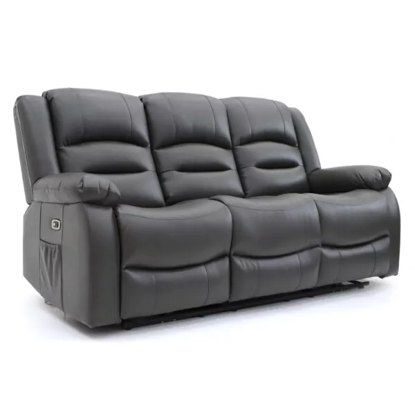 bedworld Alva Grey Recliner 3 Seater Sofa