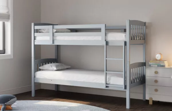 bedworld Ashbrook Grey Solid Wood Bunk Bed