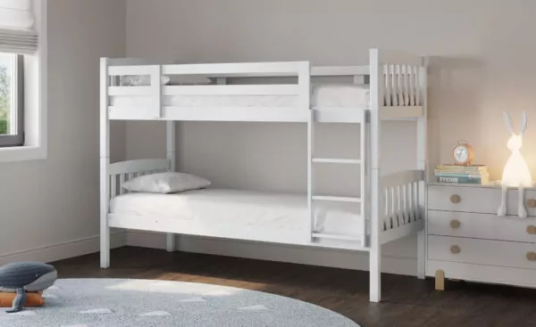 bedworld Ashbrook White Solid Wood Bunk Bed
