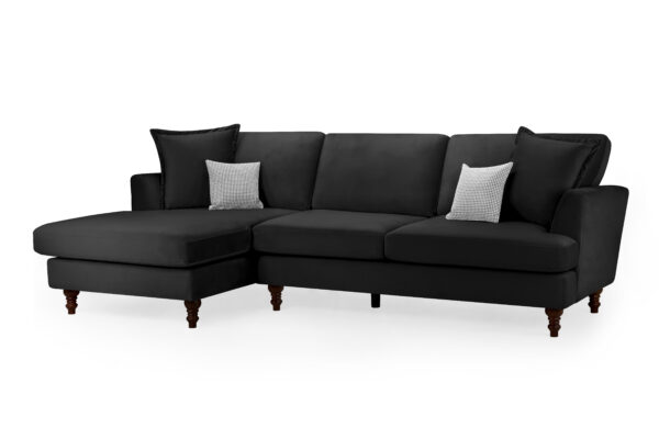 bedworld Bari Black Left Hand Corner Sofa