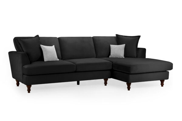 bedworld Bari Black Right Hand Corner Sofa