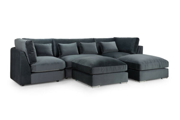 bedworld Belgravia Slate U Shape Corner Sofa