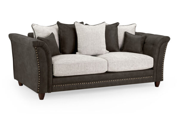 bedworld Bella Black-Grey 3 Seater Sofa