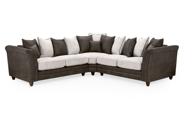 bedworld Bella Black-Grey Large Corner Sofa