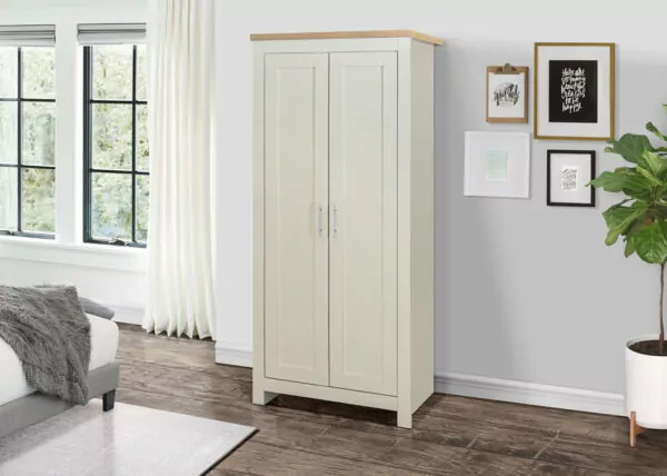 bedworld Birlea Highgate Cream & Oak 2 Door Wardrobe