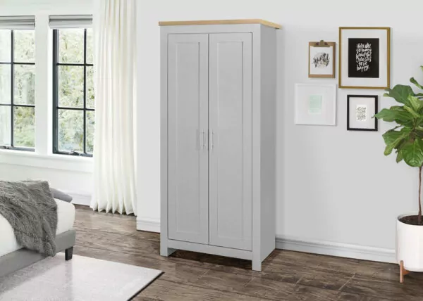 bedworld Birlea Highgate Grey & Oak 2 Door Wardrobe