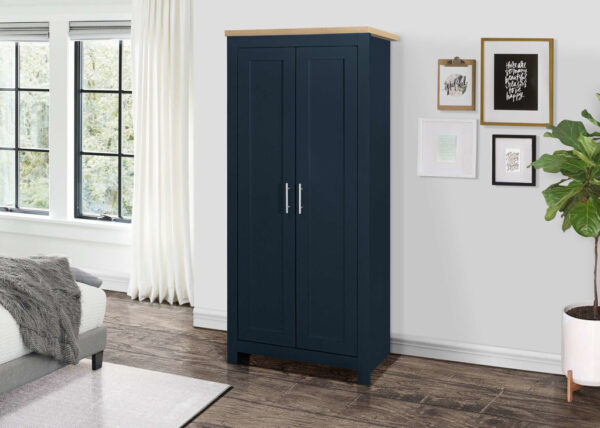 bedworld Birlea Highgate Navy & Oak 2 Door Wardrobe