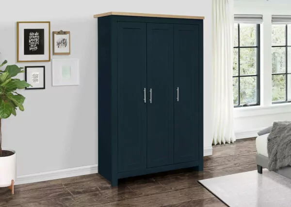 bedworld Birlea Highgate Navy & Oak 3 Door Wardrobe
