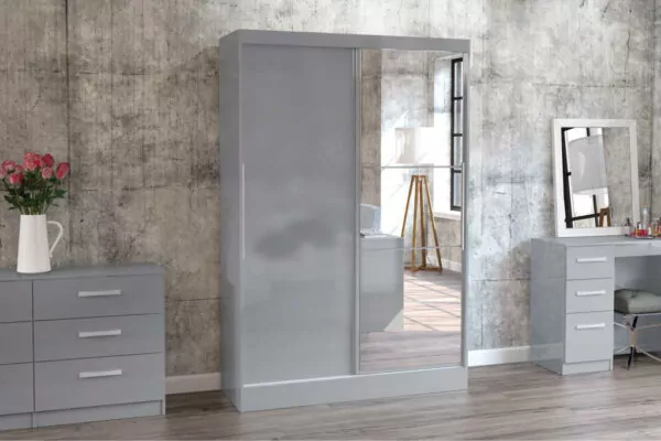 bedworld Birlea Lynx Grey 2 Door Sliding Wardrobe