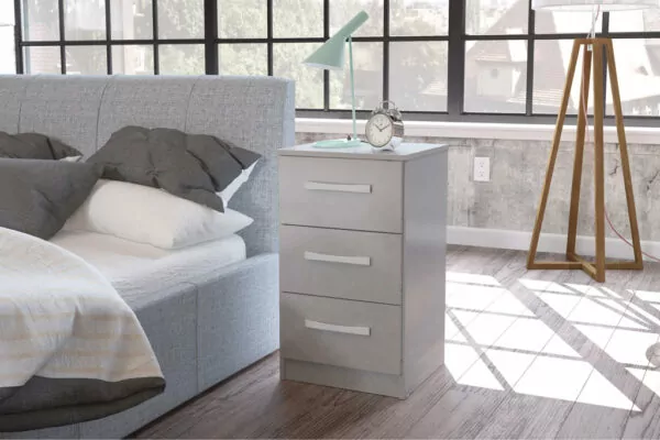 bedworld Birlea Lynx Grey 3 Drawer Bedside