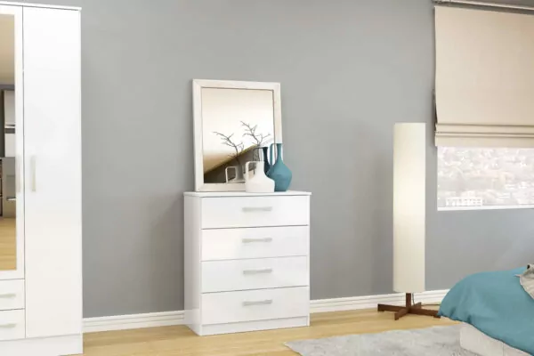 bedworld Birlea Lynx White 4 Drawer Chest