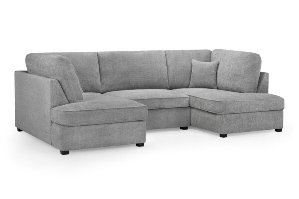 bedworld Carnaby Grey Boucle U Shape Corner Sofa