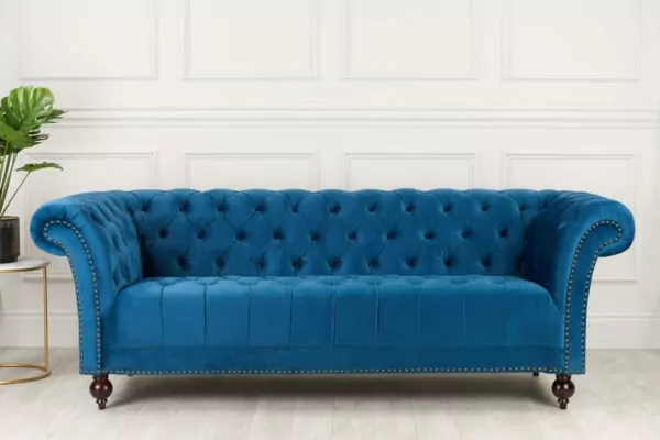 bedworld Chester Blue 3 Seater Sofa