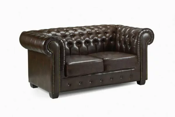bedworld Chesterfield Antique Brown 2 Seater Sofa