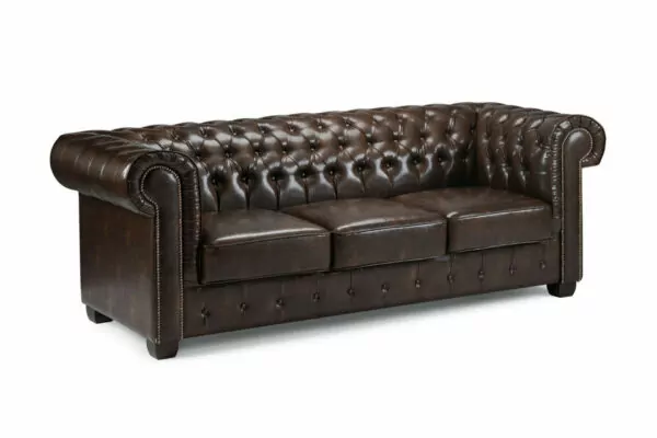 bedworld Chesterfield Antique Brown 3 Seater Sofa