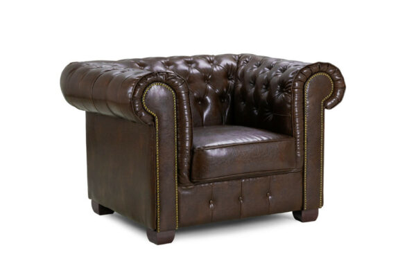 bedworld Chesterfield Antique Brown Armchair Sofa