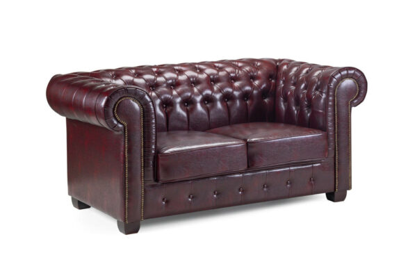 bedworld Chesterfield Oxblood Red 2 Seater Sofa