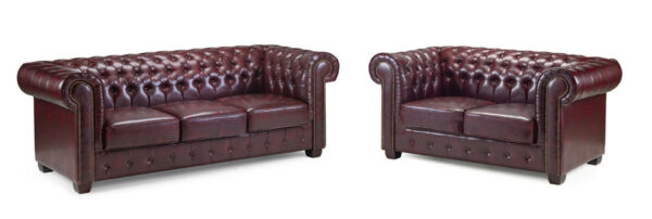 bedworld Chesterfield Oxblood Red 3+2 Set Sofa